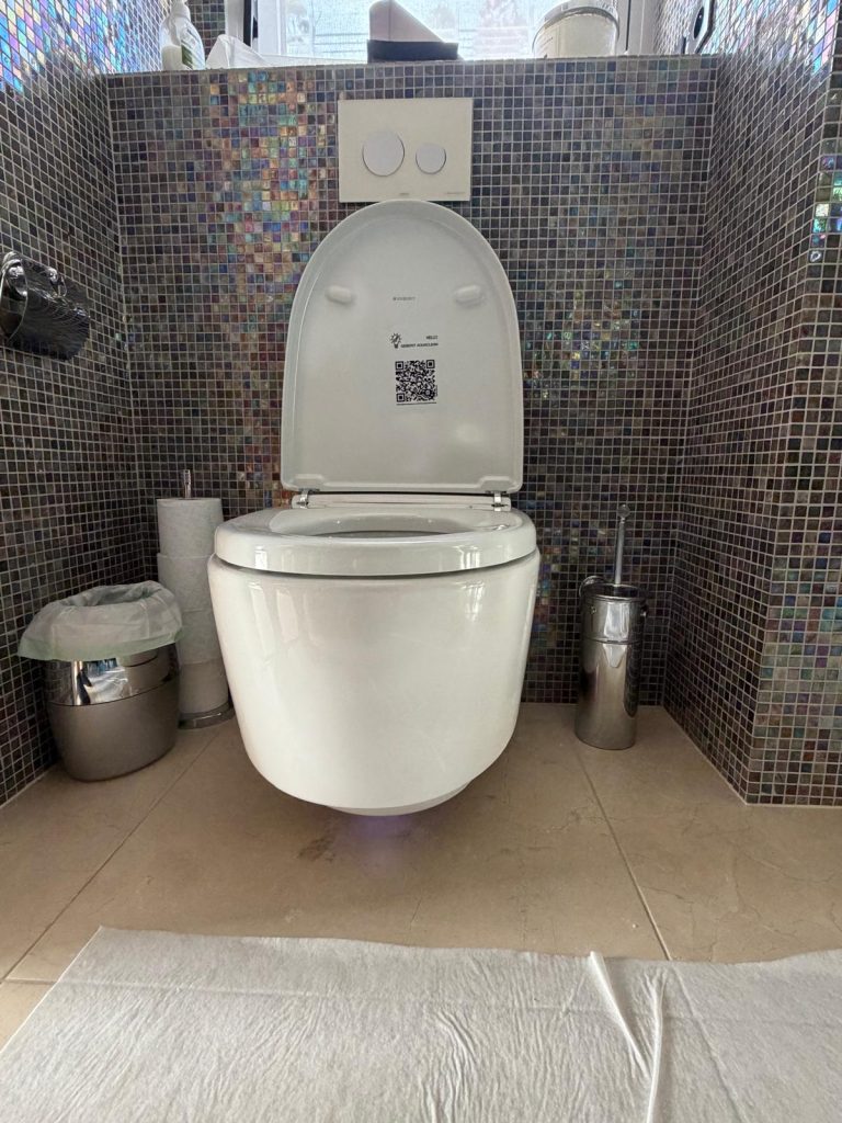 Pose du chantier WC lavant dans un bien d'exception à Paris