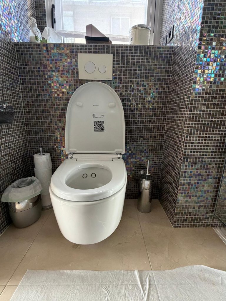Pose du chantier WC lavant dans un bien d'exception à Paris